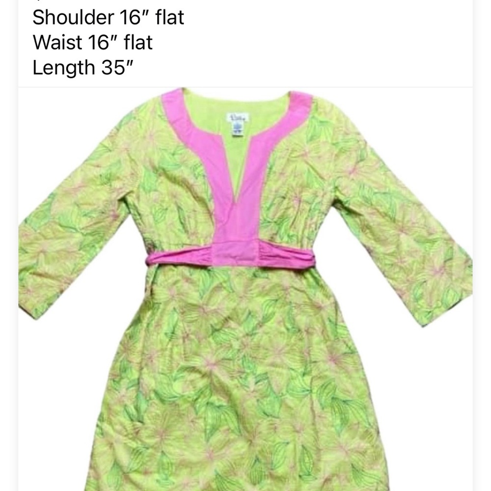 Lilly Pulitzer Vibrant Green and Pink Dress